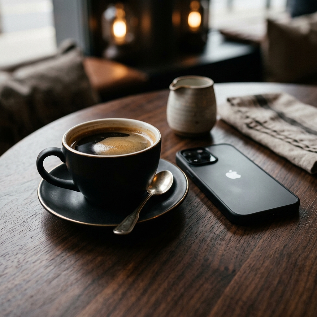 コーヒーとスマホ